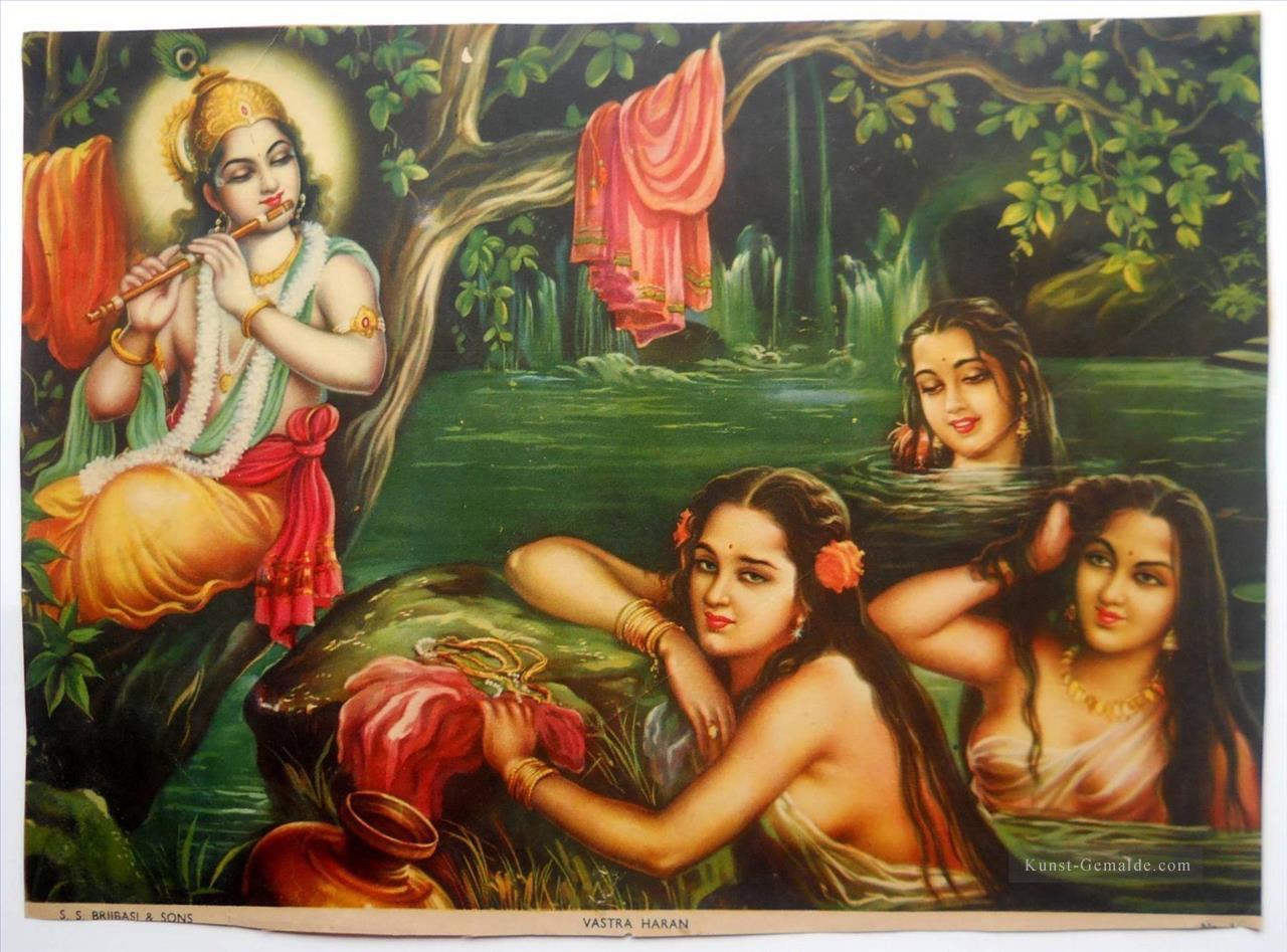 Vastra Harans Krishna und Gopis Hindoo Ölgemälde